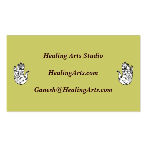 Ganesha Hindu Deity Business Card (back side)