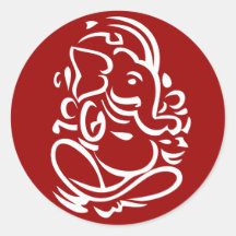 Ganesha - Hindu God Sign Round Sticker