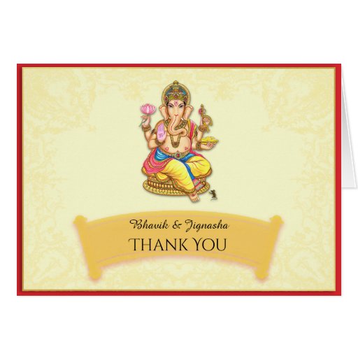 Ganesha Indian Wedding Thank You card | Zazzle Ganesha Indian Wedding Thank You card | Zazzle