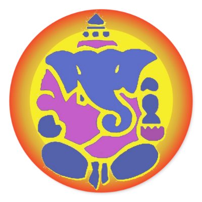 Ganesha Rainbow Mandala Sticker by armaiti