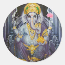 Ganesha Round Stickers