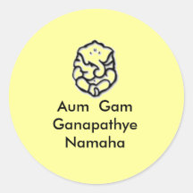 Ganesha Round Stickers