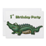 Gang Green Gator 1st Birthday Custom Invitation