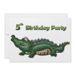 Gang Green Gator 5th Birthday Personalized Invites