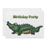 Gang Green Gator  Birthday Invitation