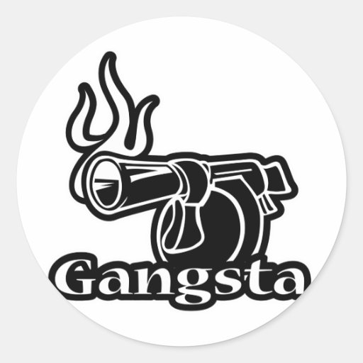 Gangsta Classic Round Sticker Zazzle