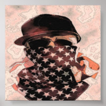 Gangsta Hip Hop Skull Poster