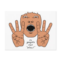 Gangsta Says Wow postcards