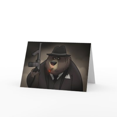 Gangster Bear Card by stlewis75