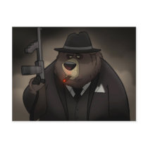 Gangster Bear Postcard by stlewis75 Gangster Bear Postcard