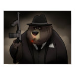 bear, mob, mobster, machine, gun, black, suit,