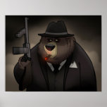 Gangster Bear Poster posters