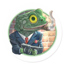 Gangster Frog Sticker