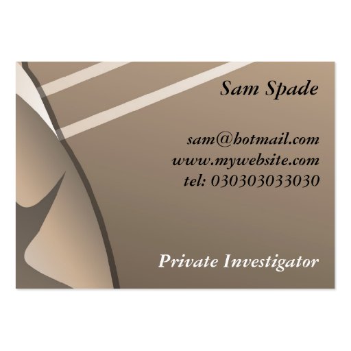 Gangster, Sam Spade Business Card Template (front side)