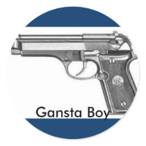 Gansta Boy Gun Sticker