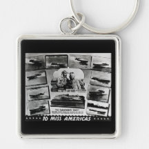 Gar Wood and Ten Miss America Race Boats Key Chains