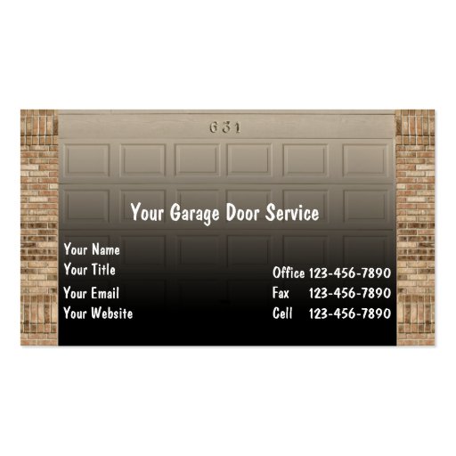 Garage Door Business Cards (front side)