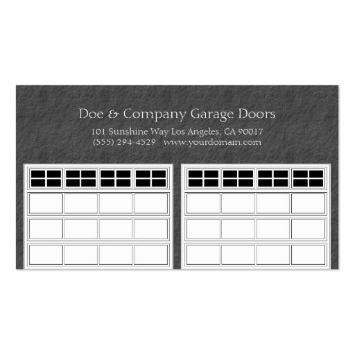 Garage Door Company Dark Grey Business Cards