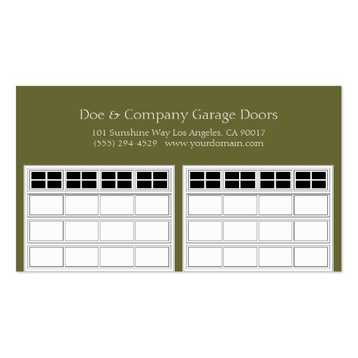 Garage Door Company/Forest Green Business Card