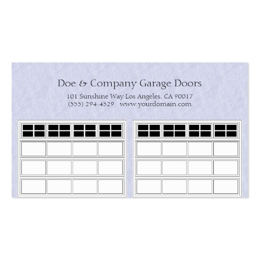Garage Door Company Light Blue Business Card Templates (front side)