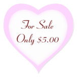 Garage Sale And Yard Sale Price Labels Heart Stickers