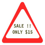 Garage Sale And Yard Sale Price Labels Triangle Stickers