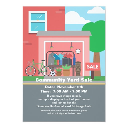 Garage Sale Announcement Zazzle