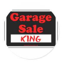 Garage Sale King Round Sticker