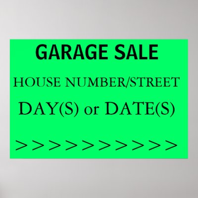GARAGE SALE SIGN - right arrow Posters by Horseshoes3