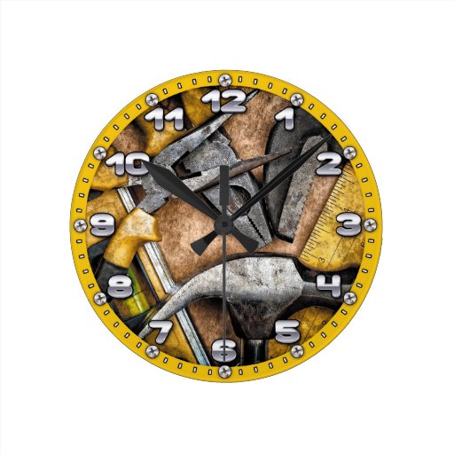Garage Tools Man Cave Wall Clock Zazzle