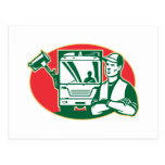 Garbage Collector and Side Loader Rubbish Truck Post Card