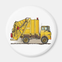 Garbage Truck 2 Construction Round Magnet