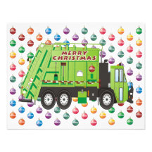 Garbage Truck Christmas Invitations
