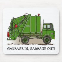 Garbage Truck Green Mouse Pad