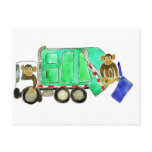 Garbage Truck Monkey Postcard