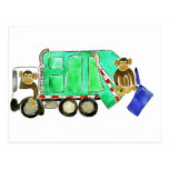 Garbage Truck Monkey Postcards