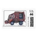 Garbage Truck Rear Loader Stamp by art1st Garbage Truck Rear Loader Stamp