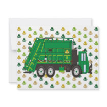 Garbage Truck Shamrocks invitations by graphxpro Garbage Truck Shamrocks invitations