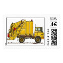 Garbage Truck Trash Collector Construction Stamps by art1st Garbage Truck Trash Collector Construction Stamps