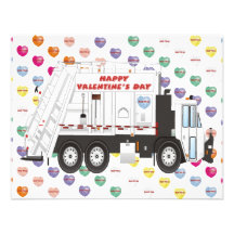 Garbage Truck Valentines Invites