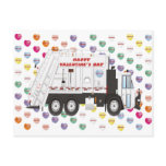Garbage Truck Valentines Postcards