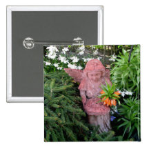 Garden Angel Pinback Button