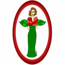 Garden Angel "Winter Rose" Holiday Ornament photo sculptures
