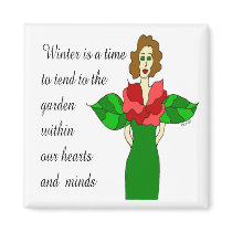 Garden Angel "Winter Rose" Magnet by Victoreeah Garden Angel "Winter Rose" Magnet