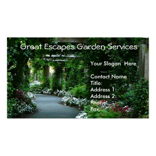 Garden Arbor Walkway Business Card Template