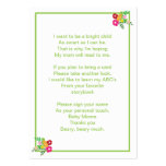 Garden Baby Bring a Book Card business cards