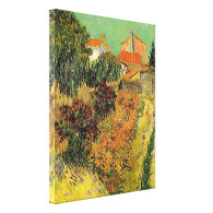 Garden behind a House. Stretched Canvas Print