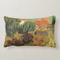 Garden behind a House. Vincent van Gogh. Throw Pillows