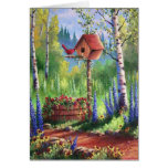 Garden Birdhouse Greeting Cards