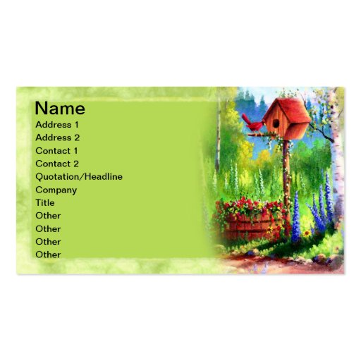 Garden Birdhouse Painting Business Cards